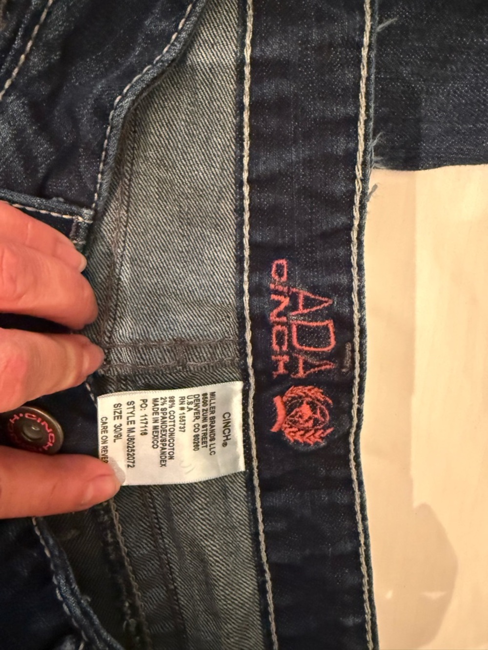 Cinch Women’s ADA Jeans; only worn twice; 32” inseam; size 30/9L - Picture 4 of 5